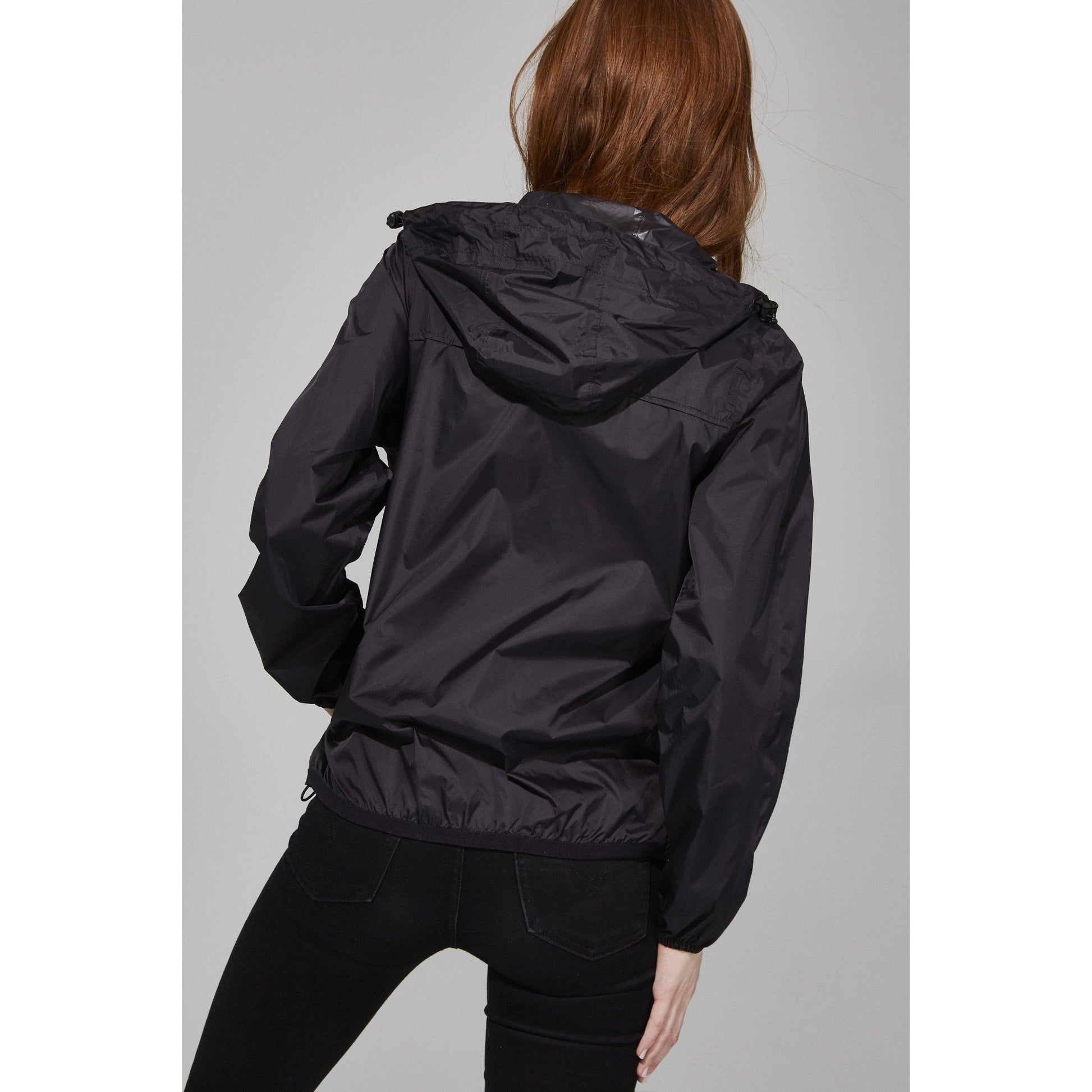 CAN JUMP Compact black full - zip rain jacket - EqiSafe