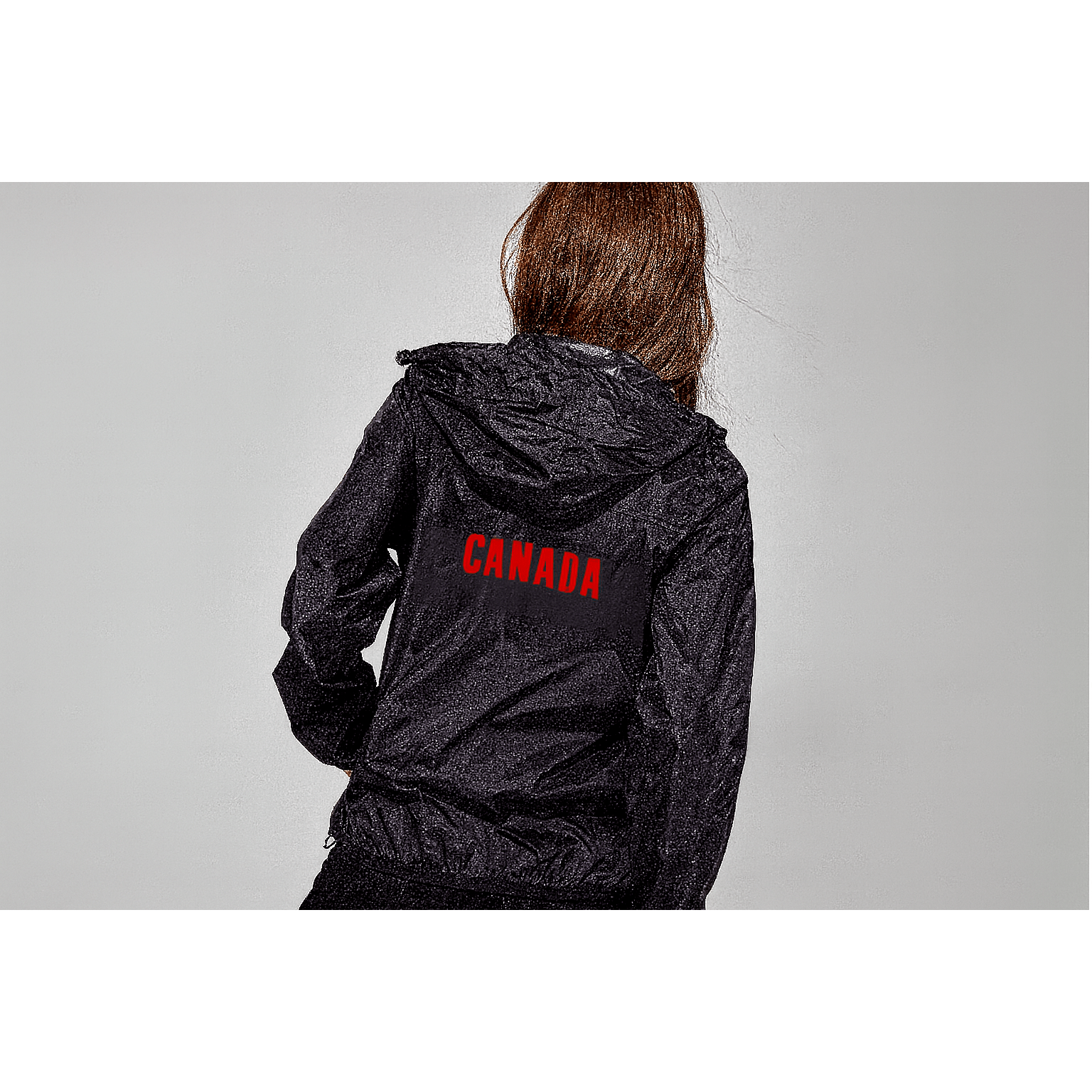 CAN JUMP Compact black full - zip rain jacket - EqiSafe