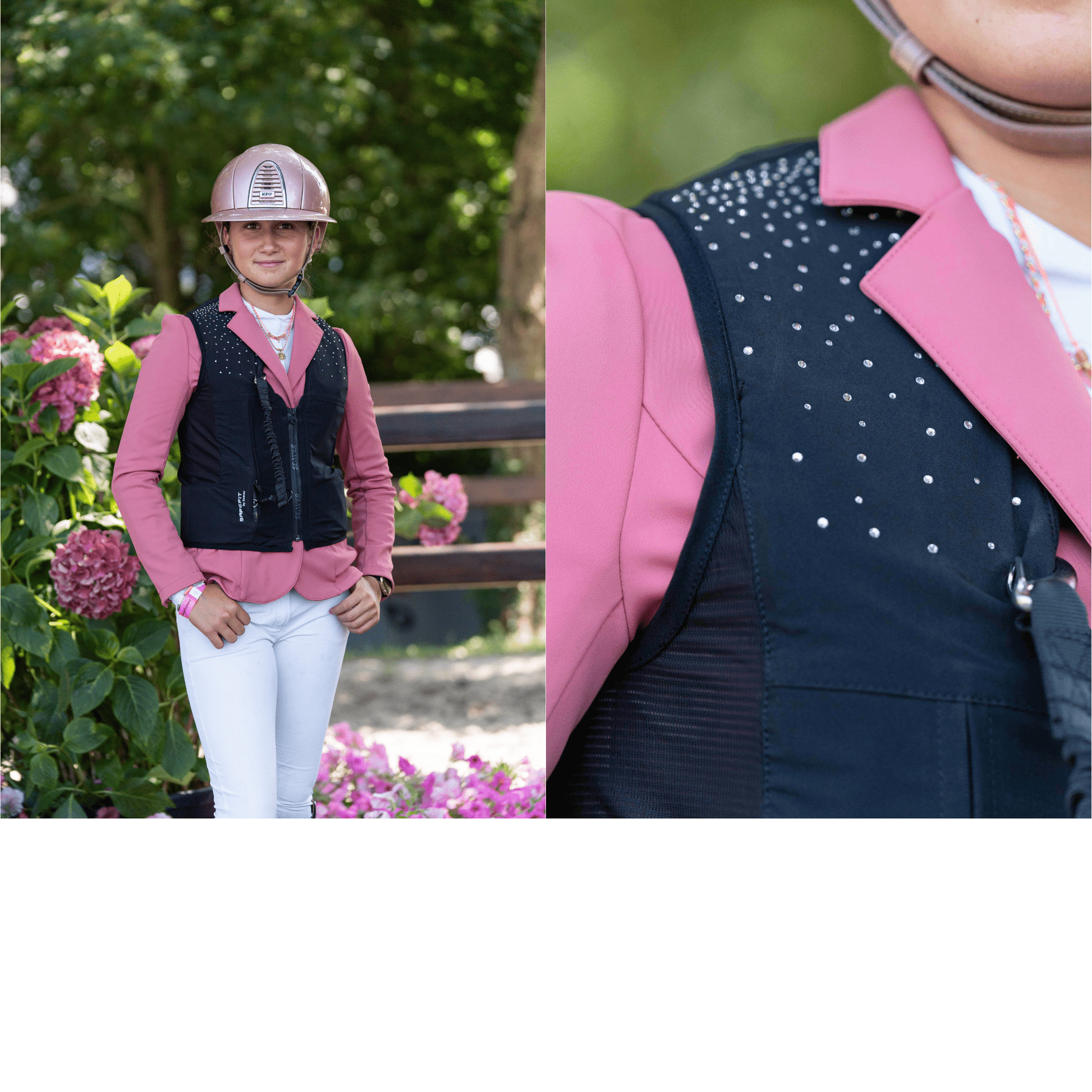 Seaver Safefit 'Crystal Rain' Airbag Vest - Swarovski Edition - EqiSafe